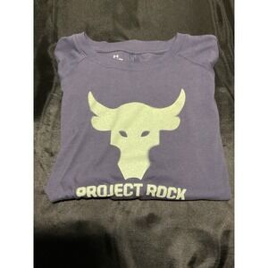 Under Armour Women's T-Shirt Size M Project Rock Dark Purple Short Sleeve